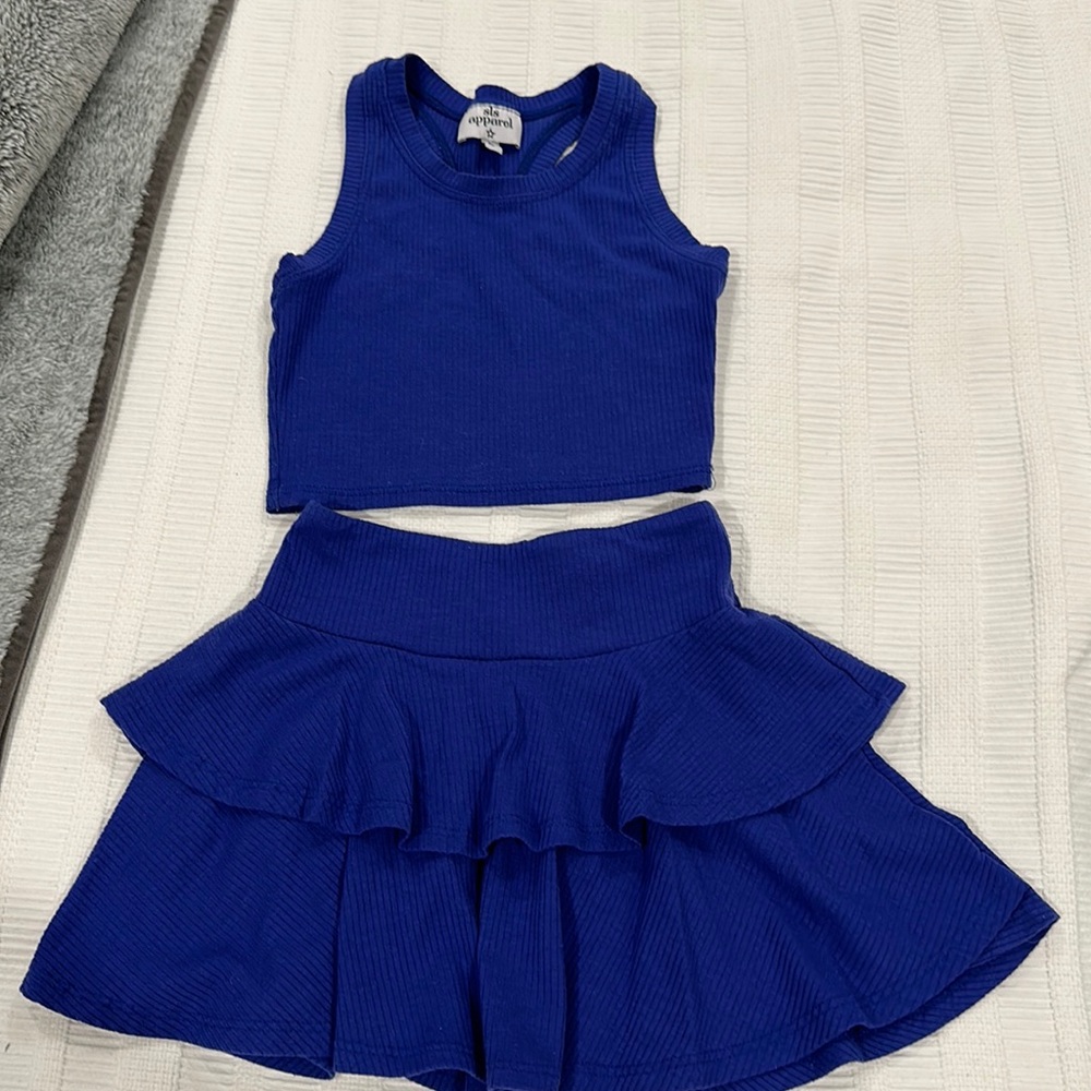 sls apparel tank and skirt set: blue